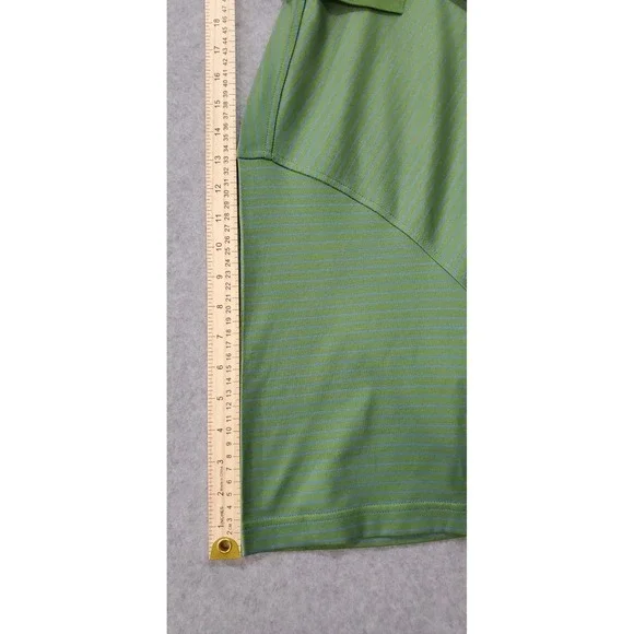 NWT Fairway & Greene Polo Shirt Mens L Green Blue Striped Pureformance Golf‎ - Picture 5 of 8